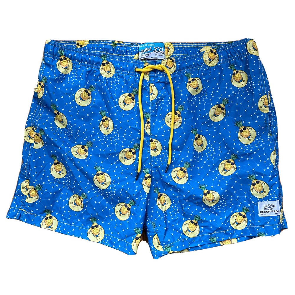 Beach Bros Swim Trunks Men's 2XL Quick Dry‎ Geometric Cool Pineapple Shorts